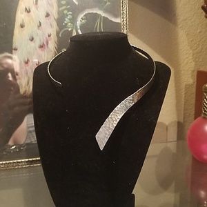 Sterling silver necklace/ choker/open neck collar